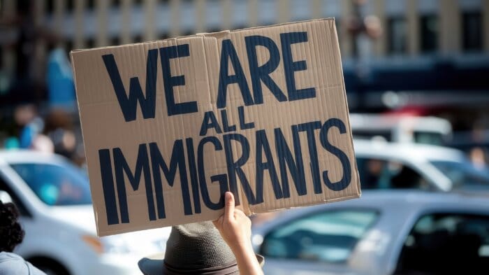 Immigrant rights sign