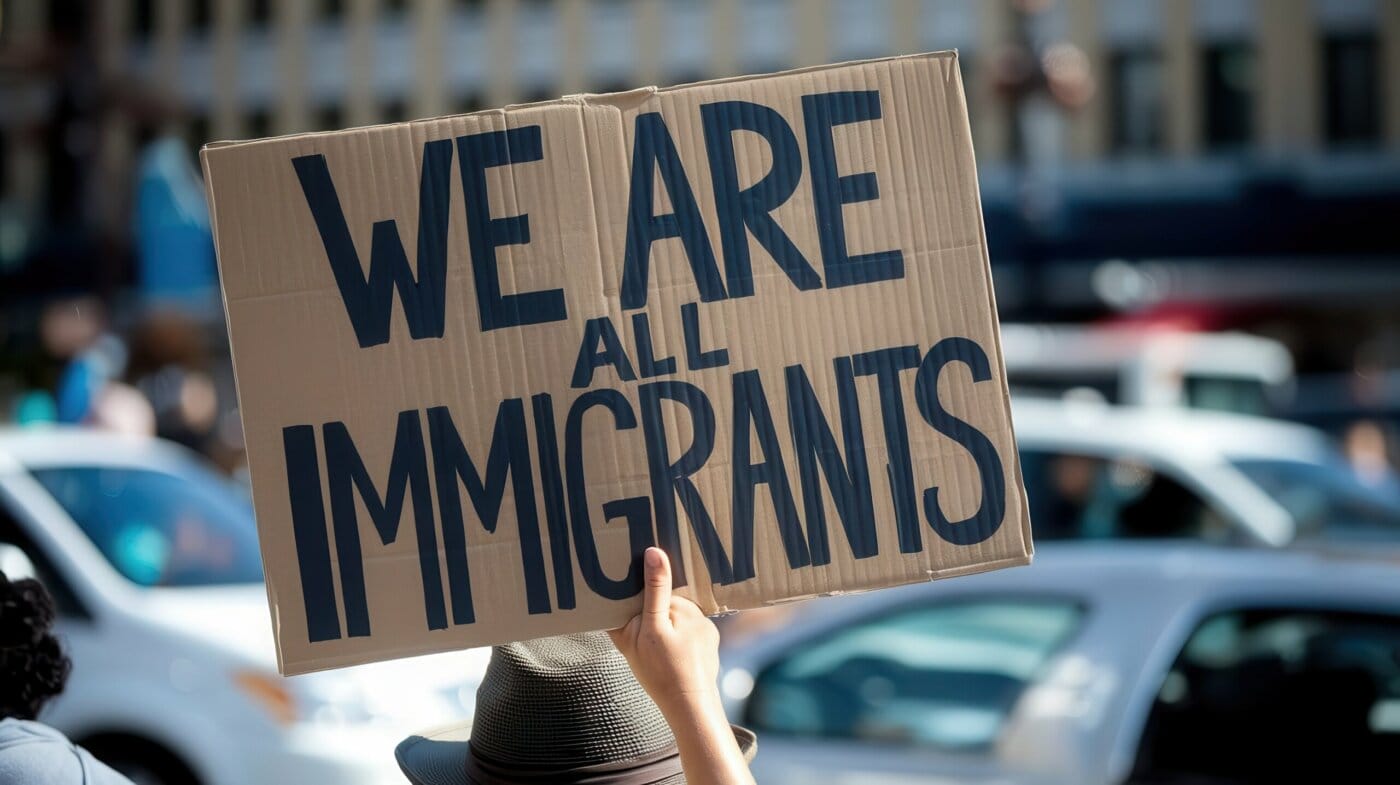 Immigrant rights sign