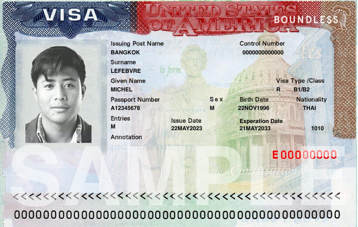 B-1 Visa Example Image