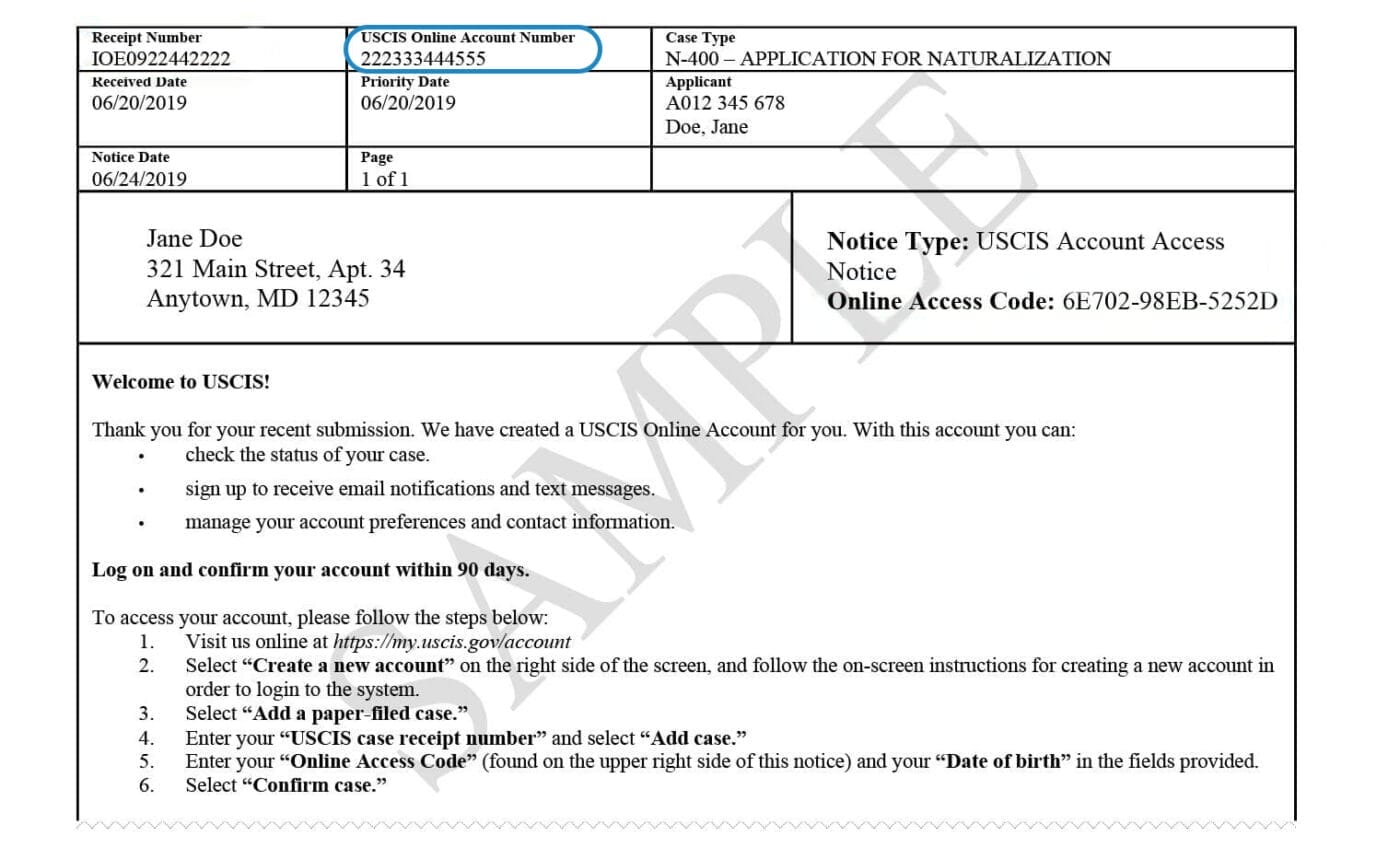 BL_USCIS Online Account Number