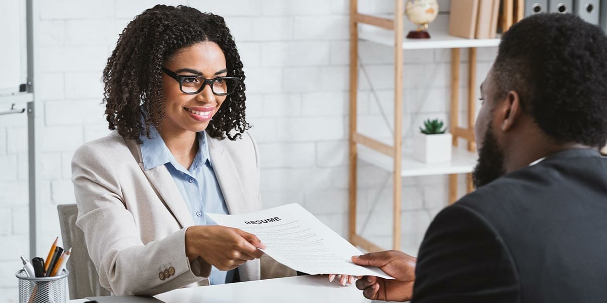 A new immigrant with her resume