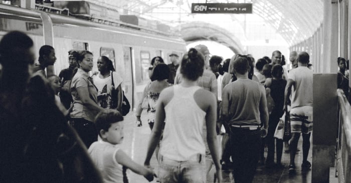 Busy Crowd at Station