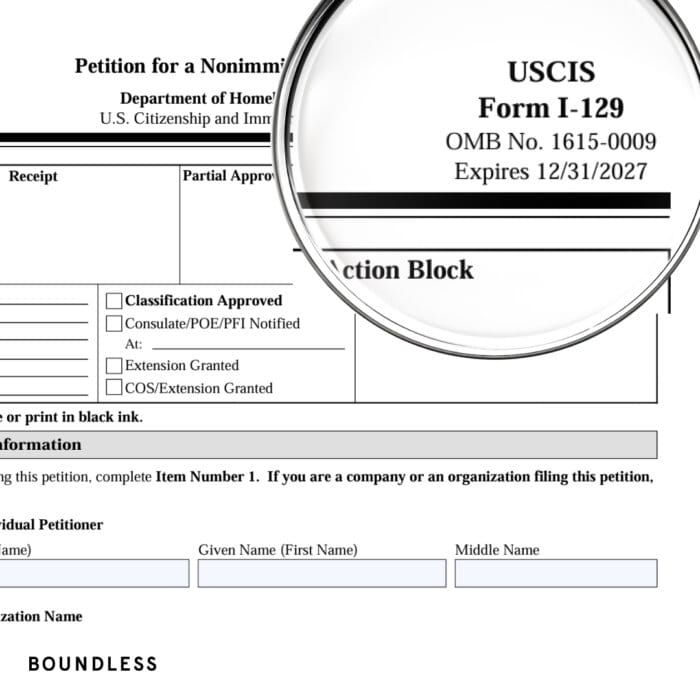 2025 Update Sample Form I-129 Petition for Non-Immigrant Worker