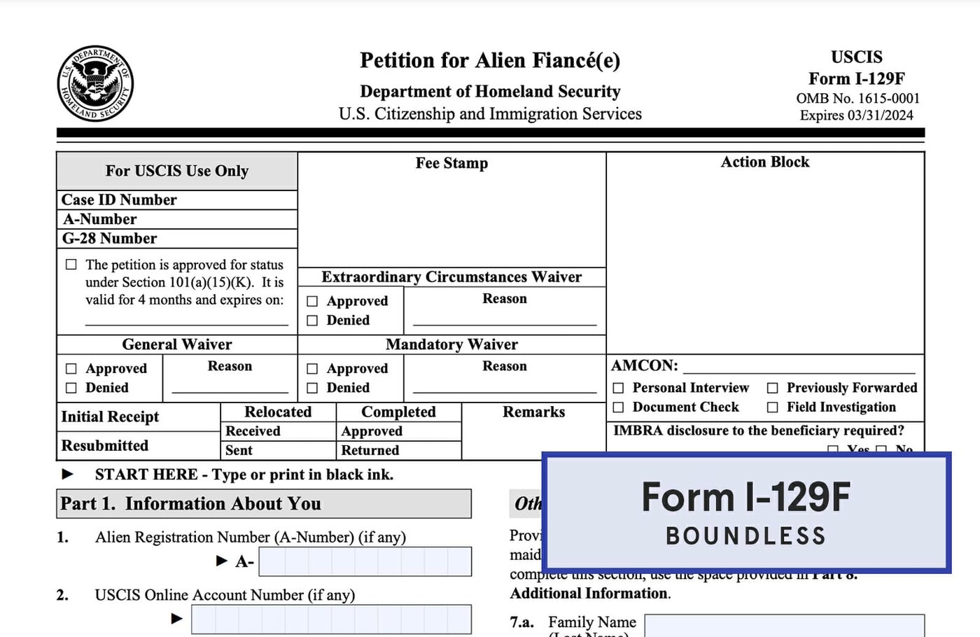 Form I-29F