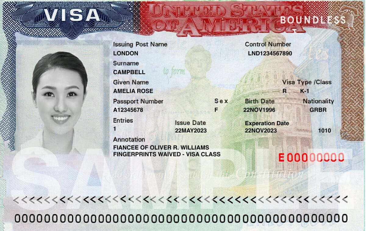 K-1 Visa Example Image