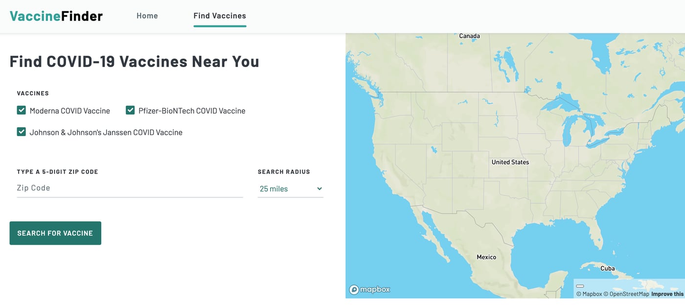 An online vaccine finder for immigrants