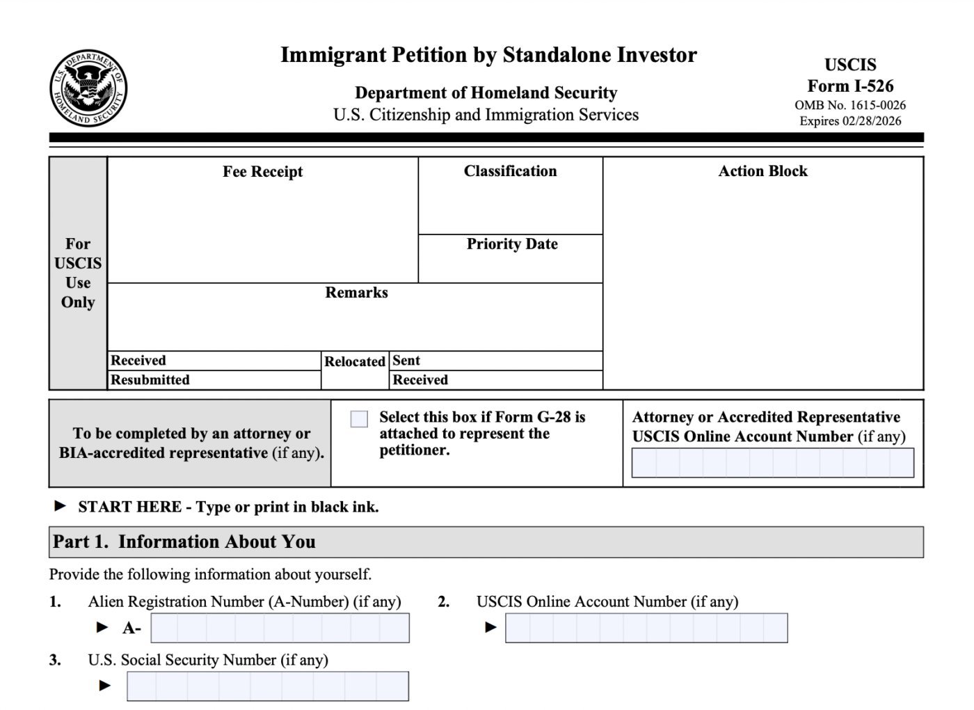 Form I-526