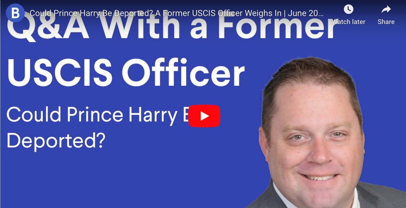 A USCIS officer explains if Prince Harry will be deported.