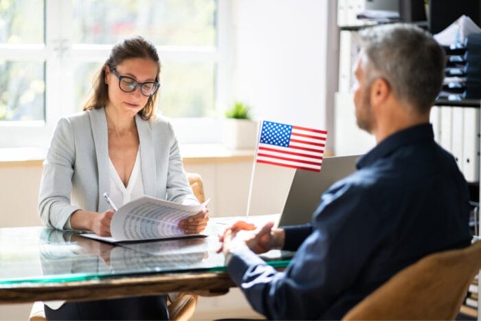 Photograph of US Immigration Application And Visa Interview