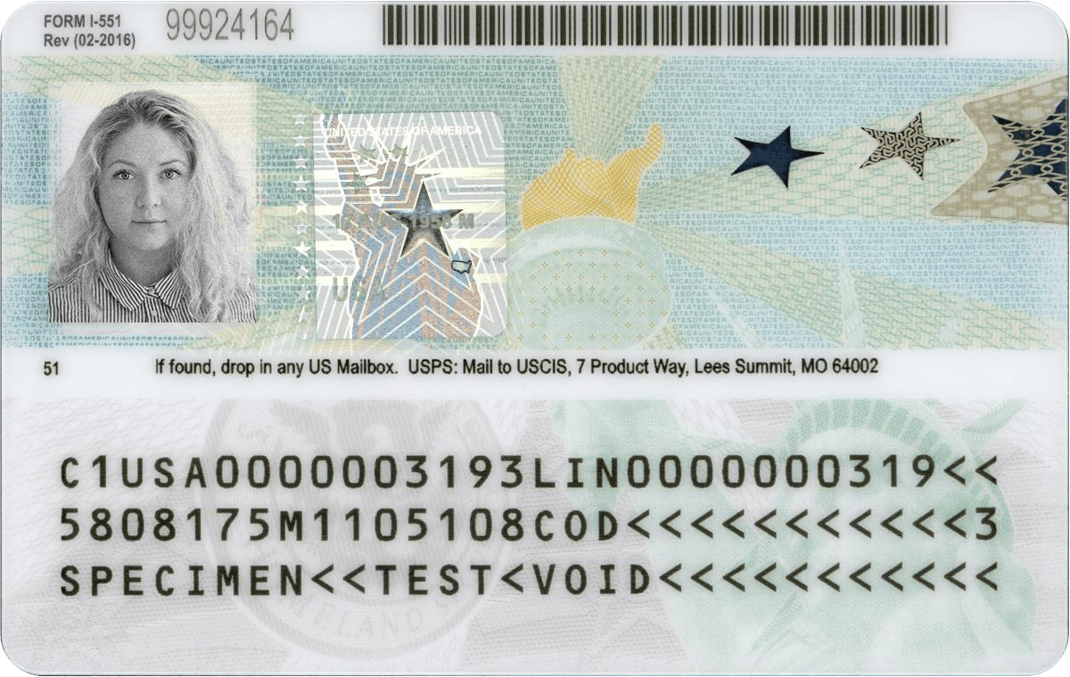 sample green card