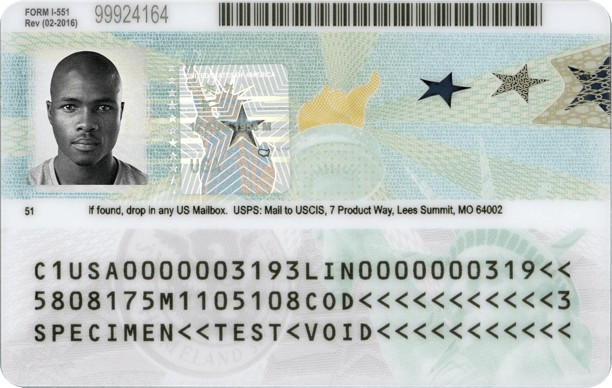 sample green card